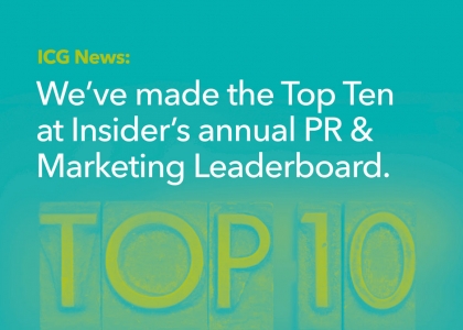 ICG secures top 10 spot in North West Business Insider's PR and marketing leaderboard