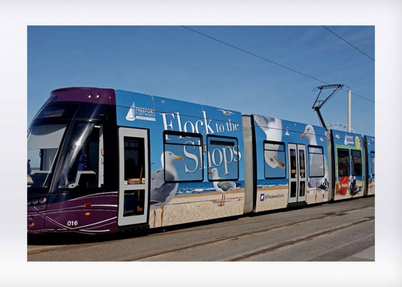 All aboard! ICG designs eye-catching tram wrap for Freeport Fleetwood